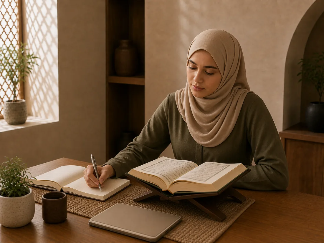 An adult learner reflecting on Quran translation and study notes